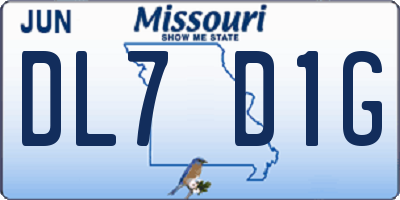 MO license plate DL7D1G