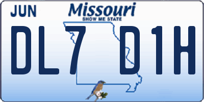MO license plate DL7D1H