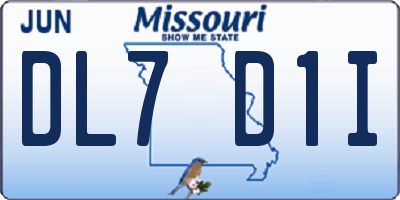 MO license plate DL7D1I