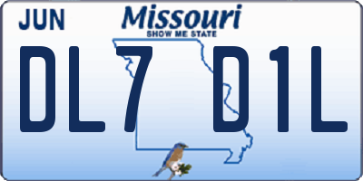 MO license plate DL7D1L