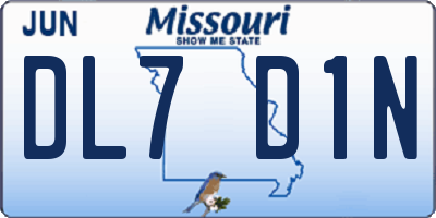 MO license plate DL7D1N