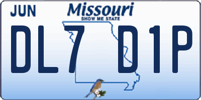 MO license plate DL7D1P