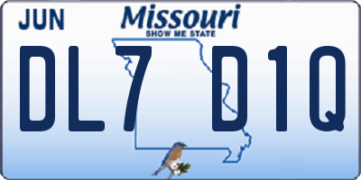 MO license plate DL7D1Q