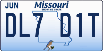 MO license plate DL7D1T