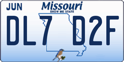 MO license plate DL7D2F
