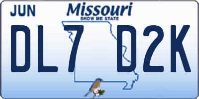 MO license plate DL7D2K