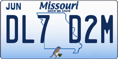 MO license plate DL7D2M