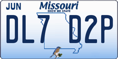 MO license plate DL7D2P