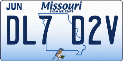 MO license plate DL7D2V