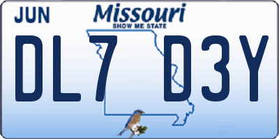 MO license plate DL7D3Y