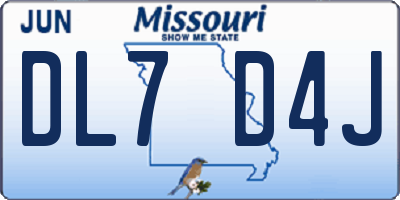 MO license plate DL7D4J