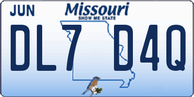 MO license plate DL7D4Q