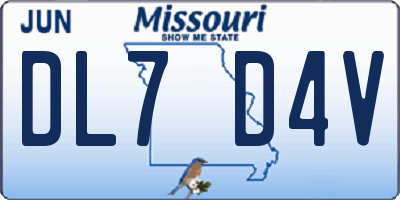 MO license plate DL7D4V