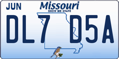 MO license plate DL7D5A