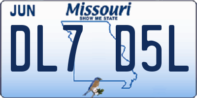 MO license plate DL7D5L