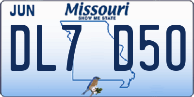 MO license plate DL7D5O