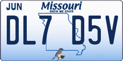 MO license plate DL7D5V