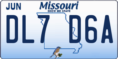 MO license plate DL7D6A