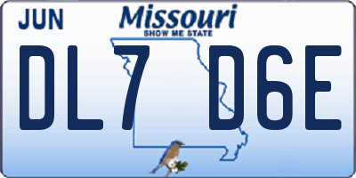 MO license plate DL7D6E