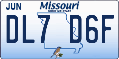 MO license plate DL7D6F