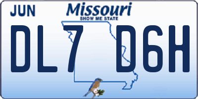 MO license plate DL7D6H