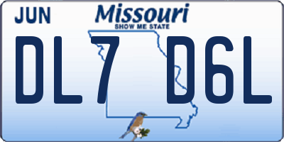 MO license plate DL7D6L