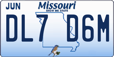 MO license plate DL7D6M