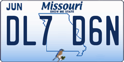 MO license plate DL7D6N