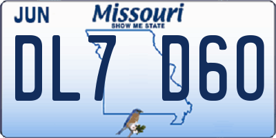MO license plate DL7D6O