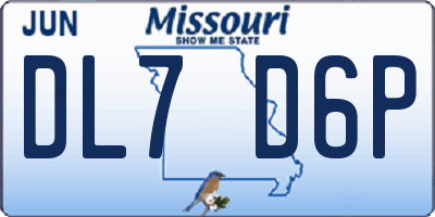 MO license plate DL7D6P