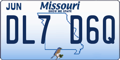 MO license plate DL7D6Q