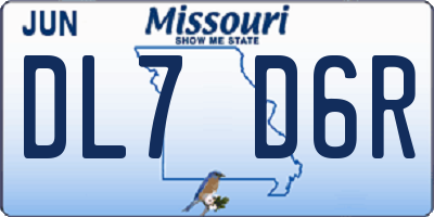 MO license plate DL7D6R