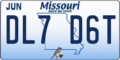 MO license plate DL7D6T