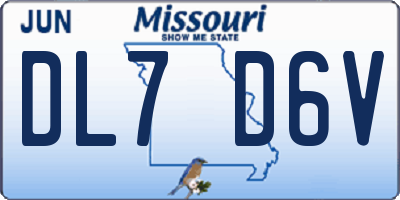 MO license plate DL7D6V