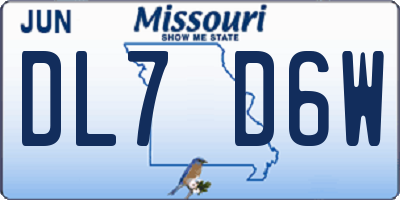 MO license plate DL7D6W