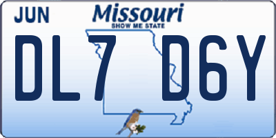 MO license plate DL7D6Y
