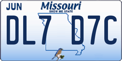 MO license plate DL7D7C