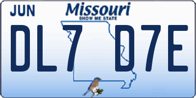 MO license plate DL7D7E