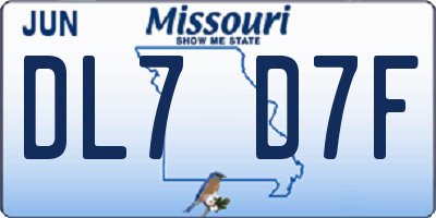 MO license plate DL7D7F