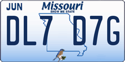 MO license plate DL7D7G