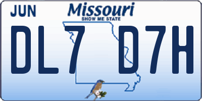 MO license plate DL7D7H
