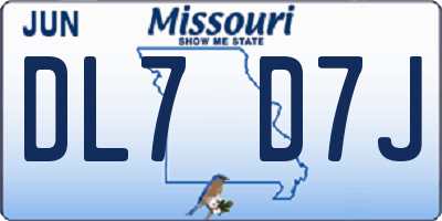MO license plate DL7D7J