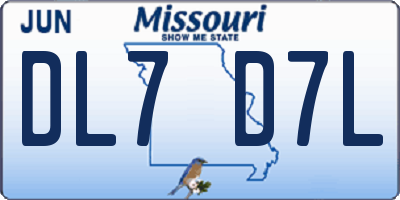 MO license plate DL7D7L