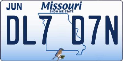 MO license plate DL7D7N