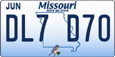 MO license plate DL7D7O