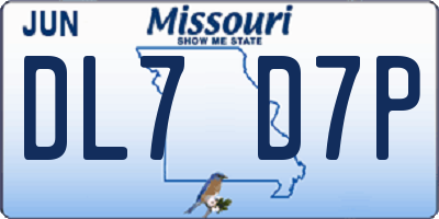 MO license plate DL7D7P
