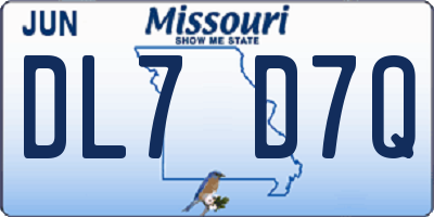 MO license plate DL7D7Q