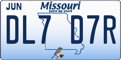 MO license plate DL7D7R