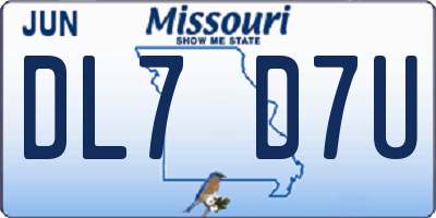 MO license plate DL7D7U