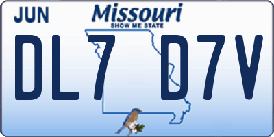 MO license plate DL7D7V